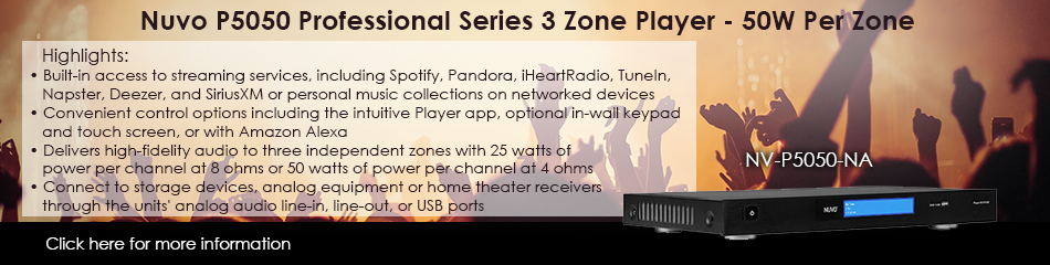 Nuvo NV-P5050-NA Professional Series 3 Zone Player